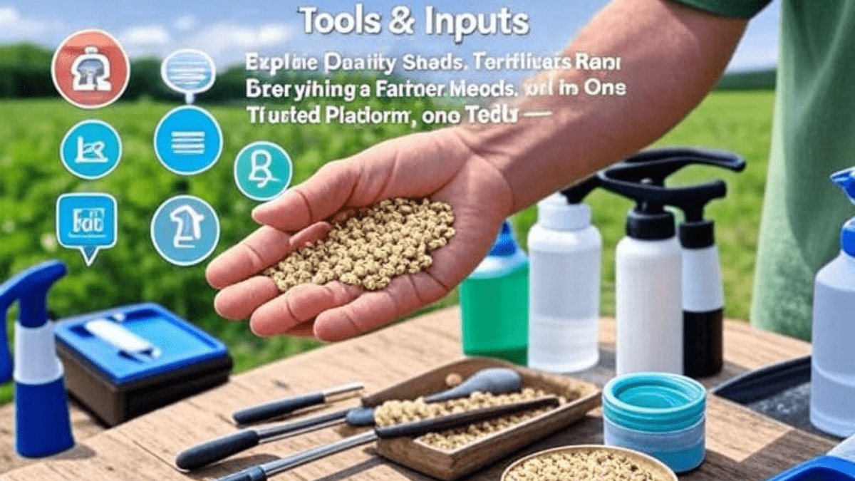 Agriculture tools and inputs including seeds, fertilizers, pesticides, and farm equipment for Pakistani farmers